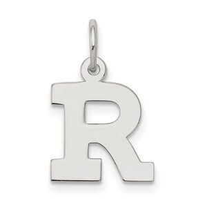Sterling Silver, Amanda Collection Small Block Style Initial R Pendant